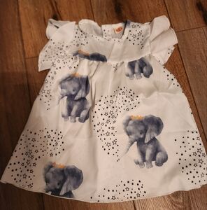 Adorable Elephant Print Baby Dress